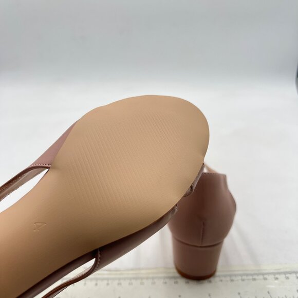 FYS Beige Peep Toe Block Chunky Heels Cutout Sandals Cross Strap Pump Dress Shoe - Picture 6 of 8